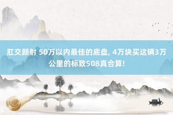肛交颜射 50万以内最佳的底盘， 4万块买这辆3万公里的标致508真合算!